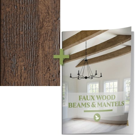 Ekena Millwork 10-inch x 7-inch SAMPLE - Rough Sawn Endurathane Faux Wood Beam w/ Catalog -Premium Aged Finish SAMPLE-KIT-BMRSZD